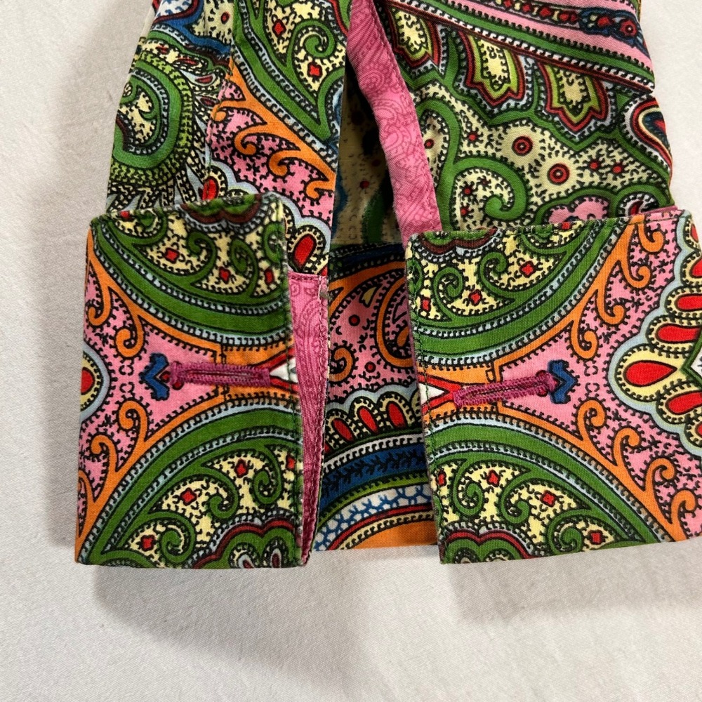 Robert Graham Mandala Button Down Cuff Link Shirt Cotton Women S/ 4 - Picture 8 of 9